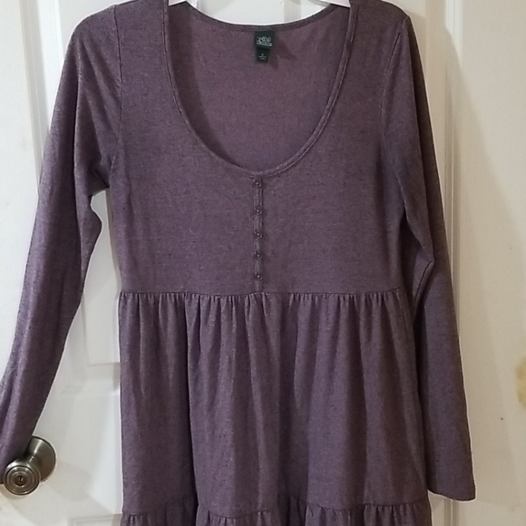 🔮a new day Purple Long Sleeve Ruffle Dress - Picture 2 of 5